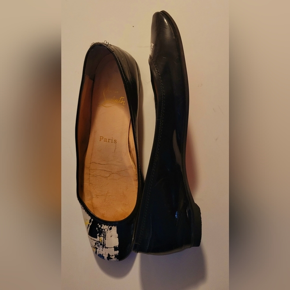 Christian Loboutin Paris Womens 38.5 8.5 Italy Made Ballet Flats Shoes - Picture 3 of 12